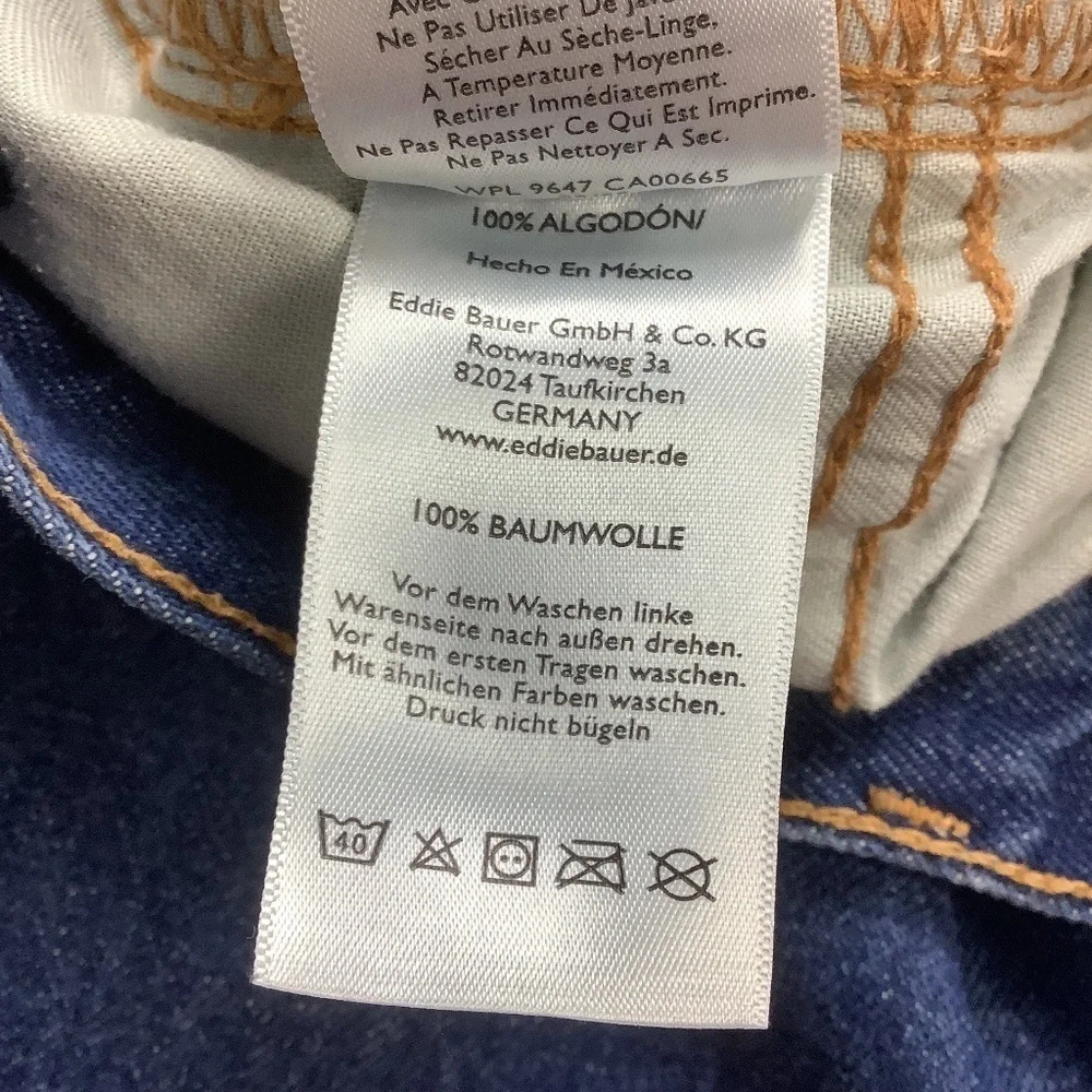 Eddie Bauer Men's Traditional Fit Dark Wash‎ Blue Denim Jeans